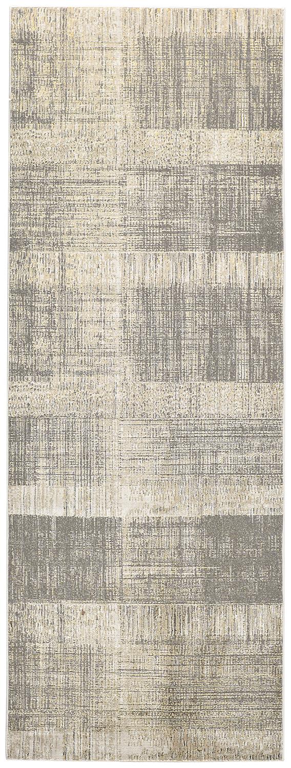 Aura Modern/Casual/Industrial Gray/Ivory Runner  Feizy Rugs Small Parcel,Feizy Rugs,Aura,Gray/Ivory,2'10" x 7'10",Runner,Polyester/Polypropylene,Modern/Casual/Industrial,Turkey