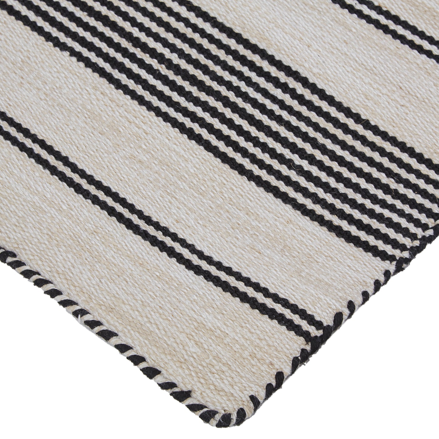 Duprine Transitional/Casual/Nautical & Coastal Stripes/Geometric Black/White/Ivory - Feizy Rug