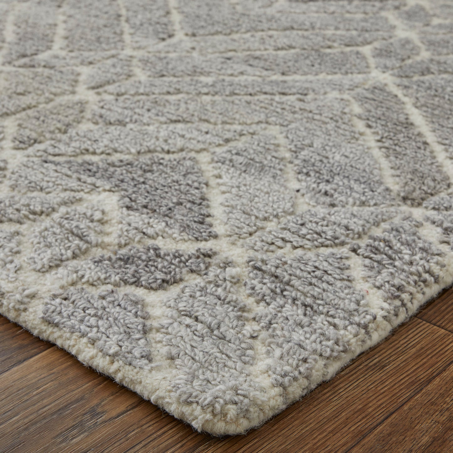 Asher Transitional/Industrial/Casual Geometric/Herringbone/Chevron Taupe/Gray/Ivory - Feizy Rug