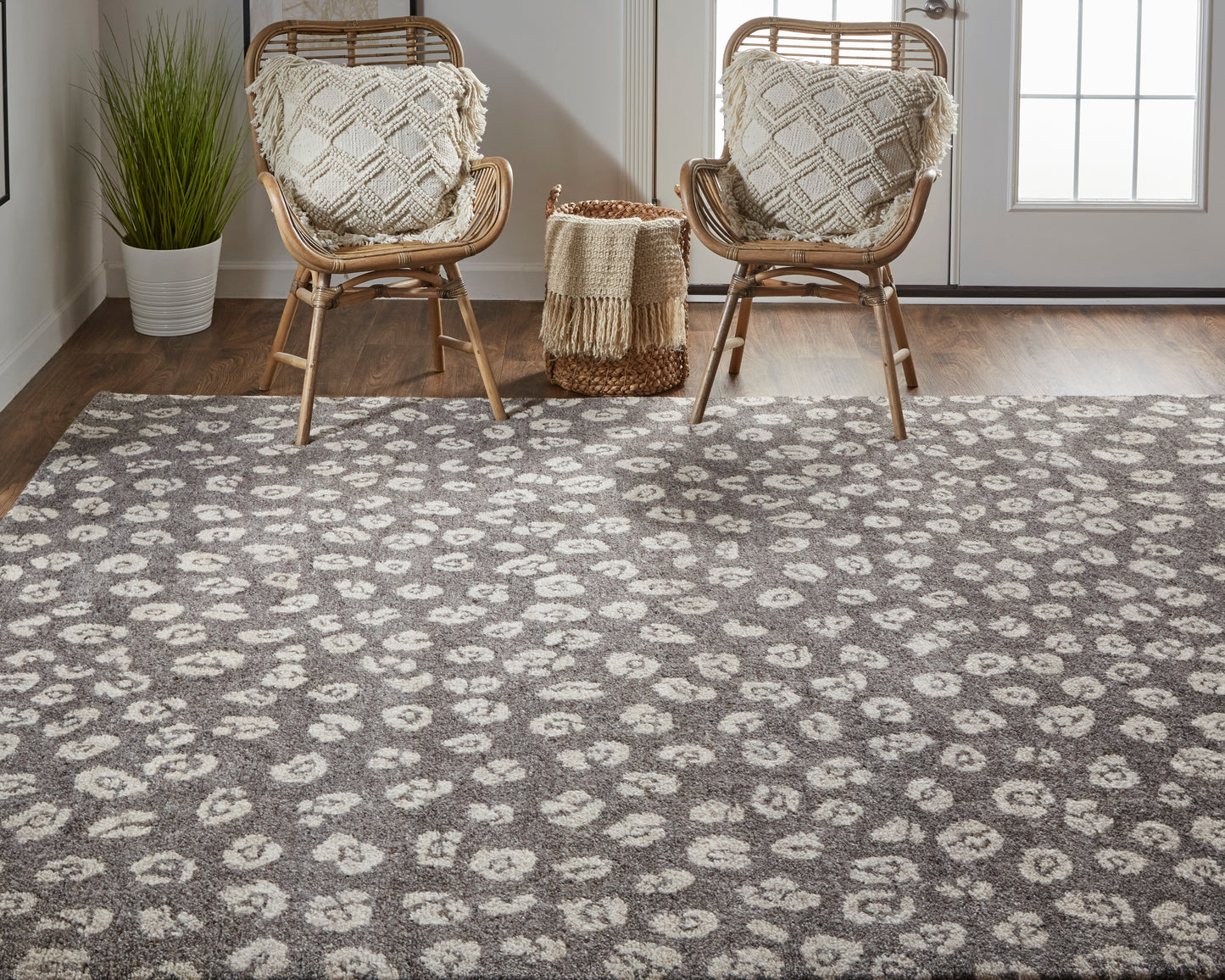 Seneca Transitional/Farmhouse/Casual Animal Print/Distressed Brown/Tan - Feizy Rug