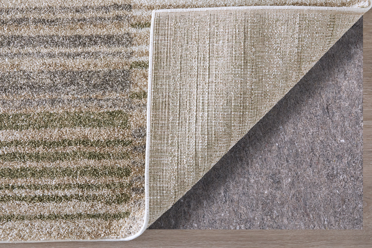 Richmond Modern/Global Geometric/Stripes Ivory/Gray/Tan - Feizy Rug