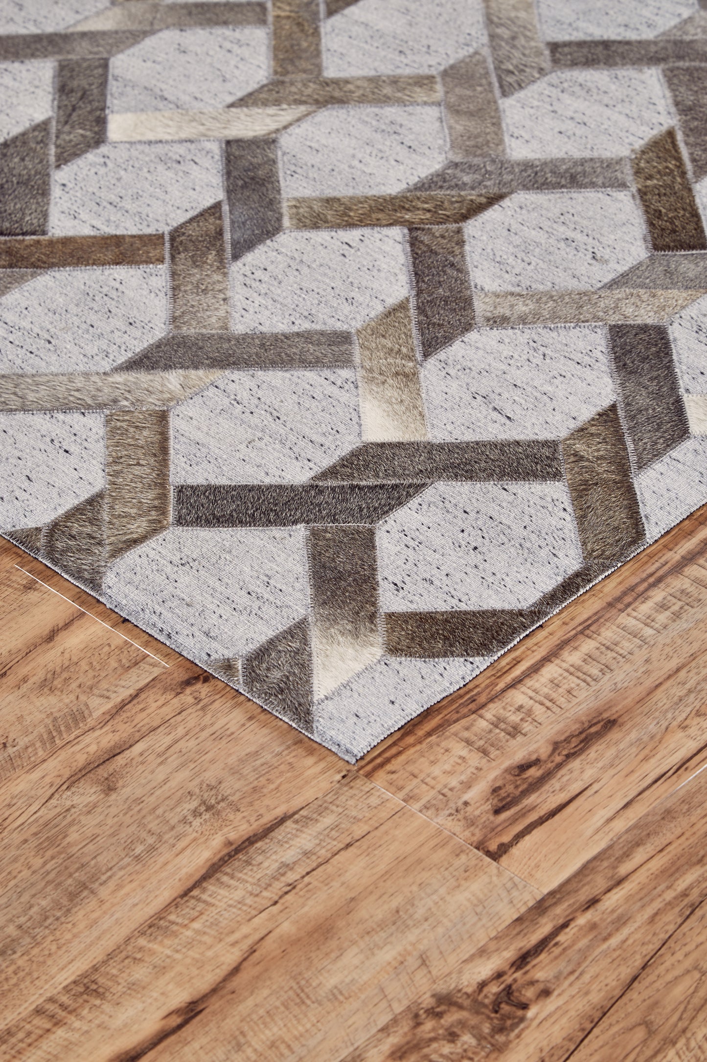 Fannin Transitional/Mid-Century Modern/Global Geometric/Trellis & Lattice Gray/Taupe/Silver - Feizy Rug