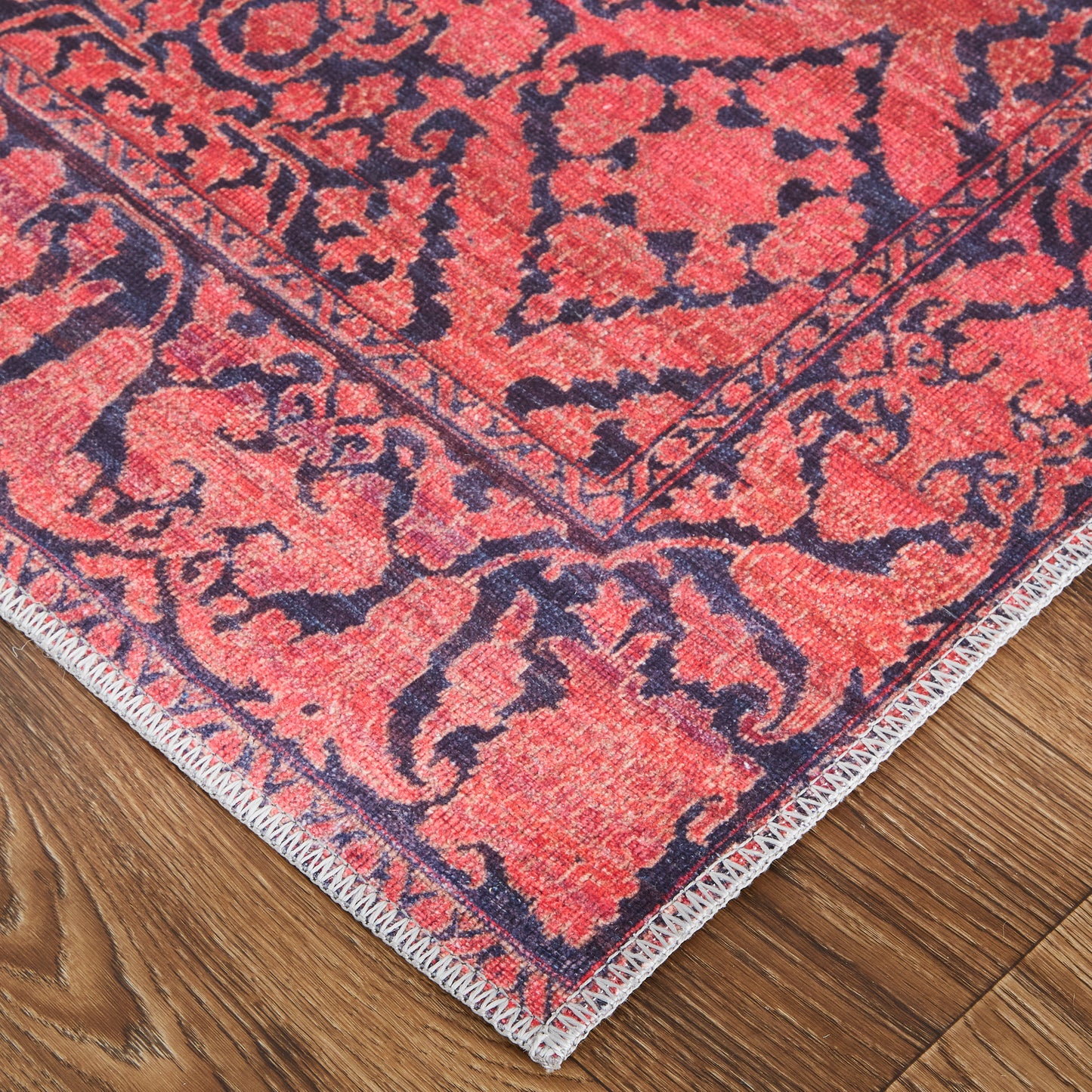 Voss Transitional/Cottage/Bohemian & Eclectic Trellis & Lattice/Distressed/Bordered Red/Black - Feizy Rug