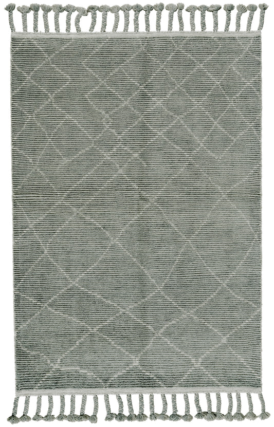 Twain Transitional/Global Diamond/Argyle/Trellis & Lattice Green/Gray/Ivory - Feizy Rug