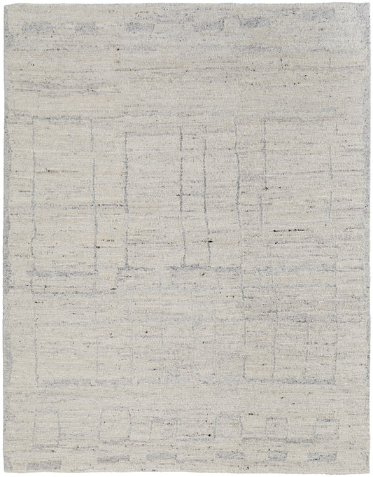Navaro Modern/Scandinavian/Global Ivory/Gray/Blue Accent Rug