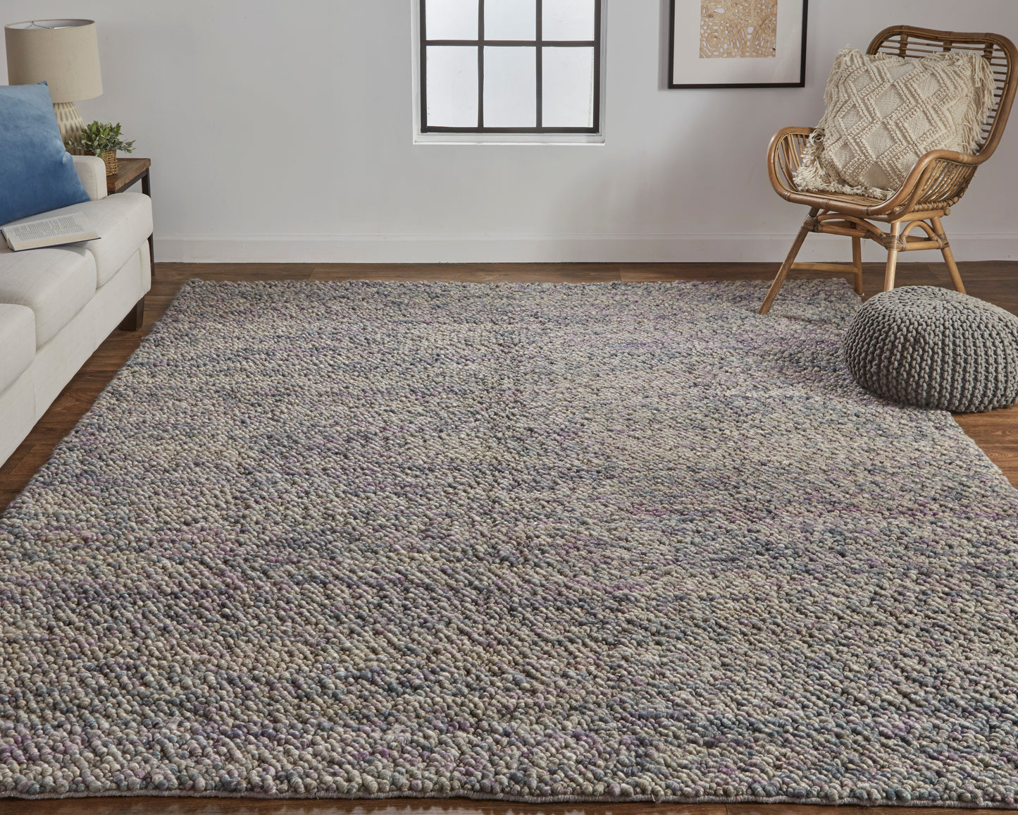 Berkeley Transitional/Casual Purple/Taupe/Gray Area Rug