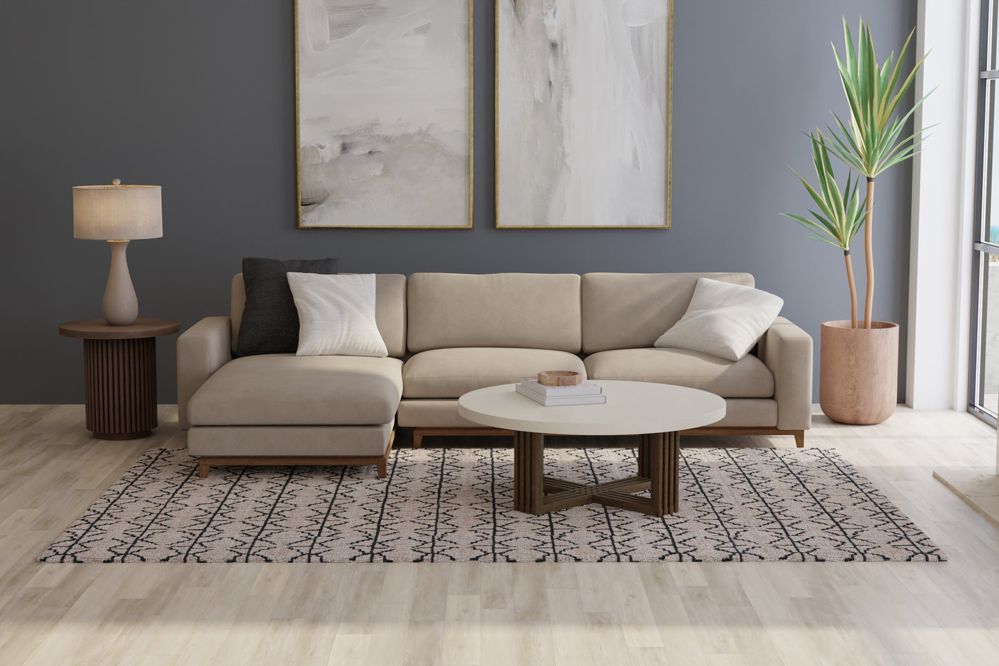 Enzo Transitional/Global Black/Taupe/Gray Accent Rug