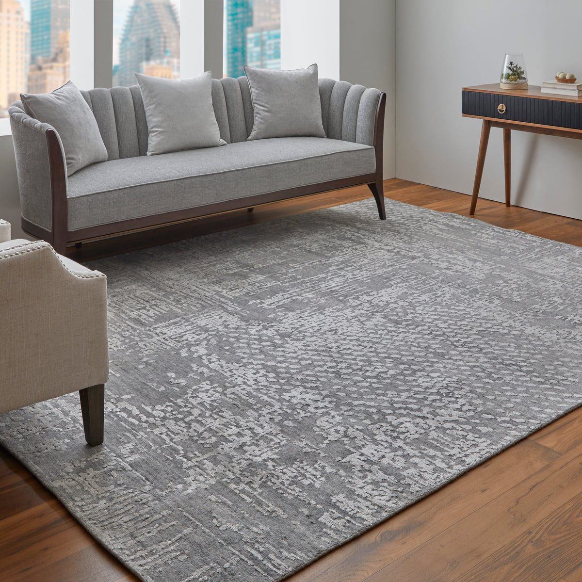 Eastfield Modern/Casual Abstract/Distressed Gray 69A9 - Feizy Rug