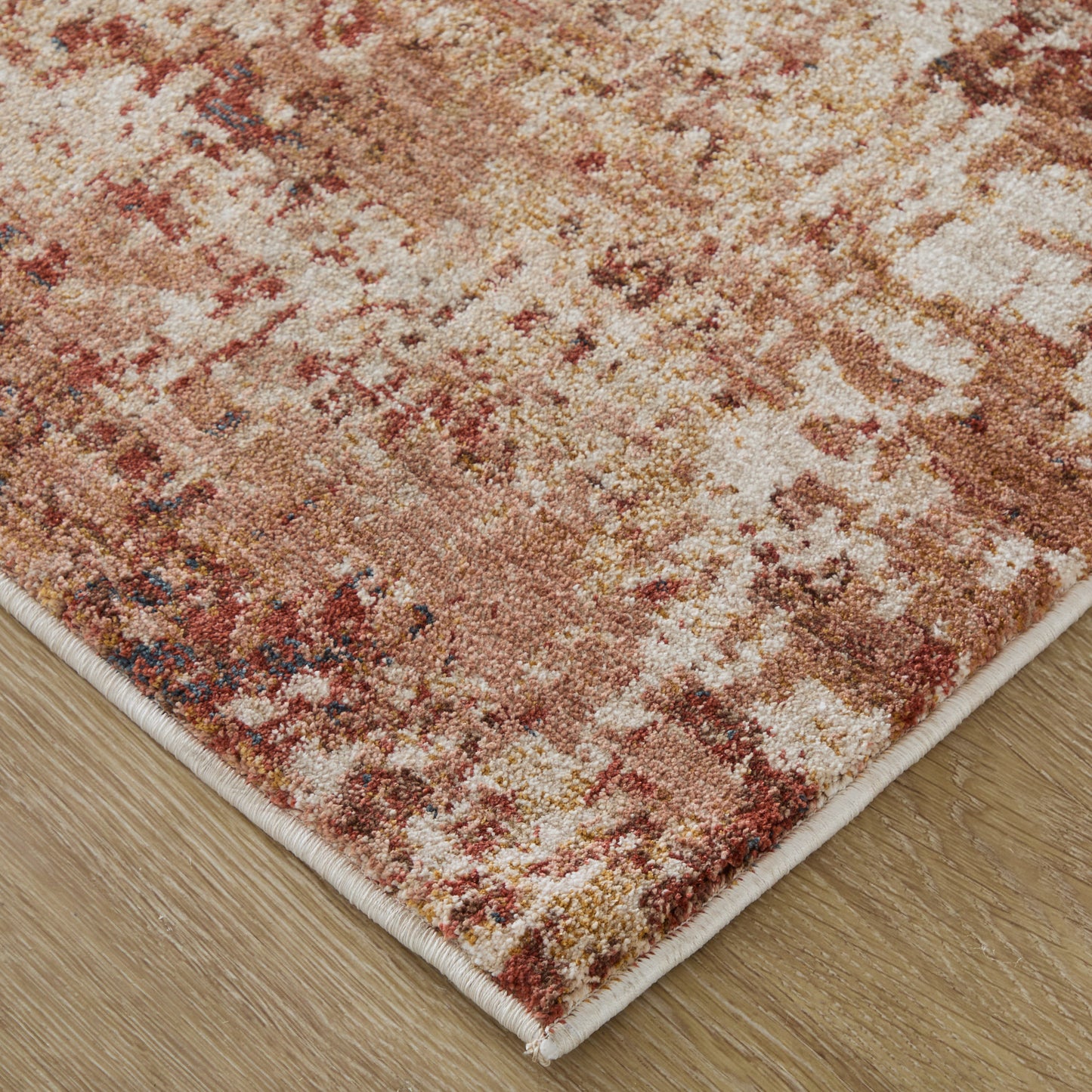 Pearson Modern/Industrial Abstract/Watercolor Ivory/Red/Tan - Feizy Rug