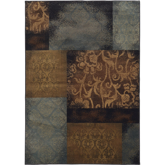 HUDSON 4878B Blue, Brown Rug - Oriental Weavers