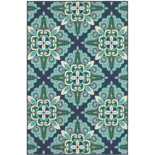 MERIDIAN 2206B Blue, Green Rug - Oriental Weavers